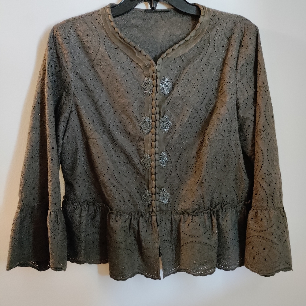 Elie Tahari Eyelet jacket - Picture 2 of 7